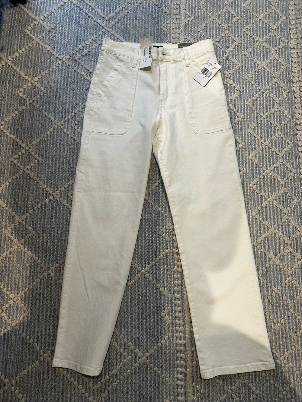 Kut from the Kloth Cream Straight-Leg Jeans